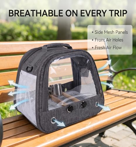 Pethiy Bird Carrier Travel Bag, Bird Travel Carrier Cage for Large Size Parrot Portable Wild Bird Carrier,Lightweight Breathable Bird Backpack Breathable Oxford Parrot Carrier Bag