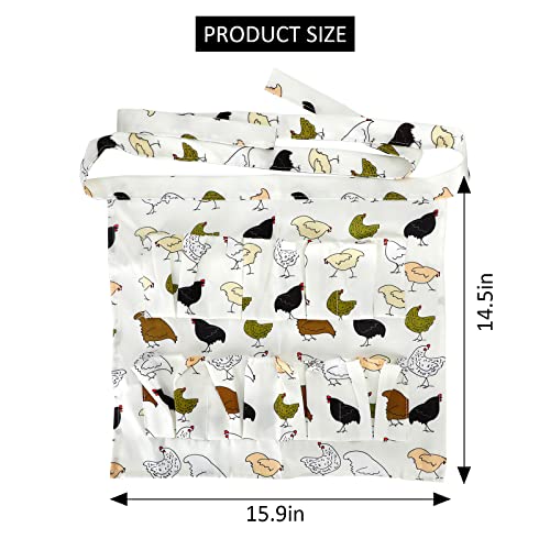 Cute Egg Collecting Apron with 8 Individual Pockets for Farm Use | Multi-Pocket Farmhouse Apron for Gathering Chicken, Duck & Goose Eggs, Kitchen Tasks & Family Farm Activities