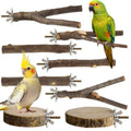 8 Pack Natural Wood Bird Perches for Cage, Wooden Parrot Perch | Wooden Parrot Stand Platforms, Hardwood Branches, Climbing & Chew Toy for Bird Cage Accessories, Ideal for Parakeets, Budgies - size: Medium Size-8 Pack