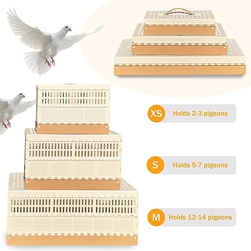 Folding Bird Cage Pigeons Travel Cage Training Cage Release Pairing Cage Plastic Nest Box for Pet Bird Racing Small Animals - size: M
