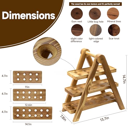 Wooden Egg Holder Countertop, 3 Tier A-Frame Fresh Egg Storage, 30 Hole Pull out Eggs Racks Basket, Egg Storage Organizer for Farmhouse Kitchen Counter, Kitchen Chicken Coop, Easy Storage