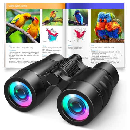 Boy Toys Ages 3-8: Kids Binoculars with Bird Watching Manual 4 5 6 7 8 Year Old Boys Girls Christmas Birthday Gifts Outdoor Travel Binoculars Toy for Kid Age 4-6 Toddler Camping|Hiking Toys - color: Black