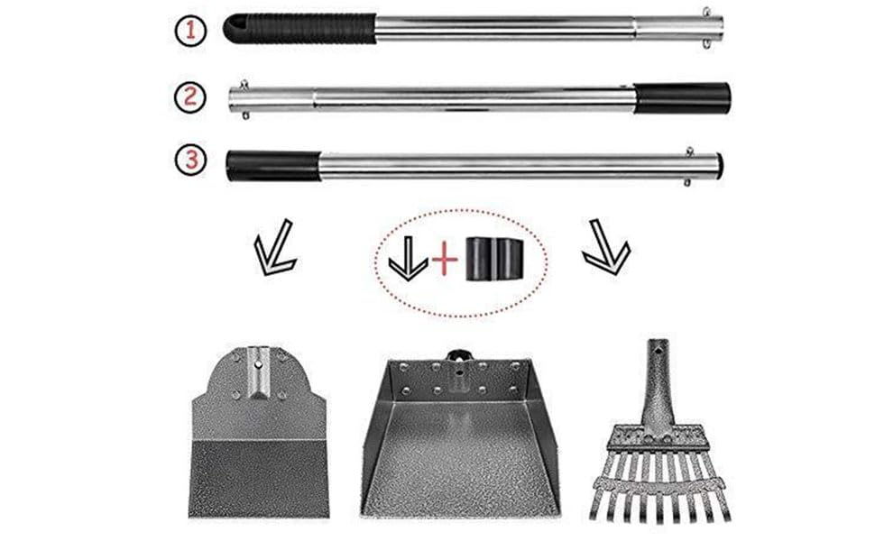 3-Piece Dog Waste Set – Rake, Scoop & Shovel Pooper Scooper Set
