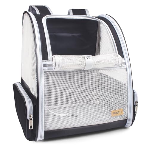 Cat Carrier Backpack, Dog Backpack, Ventilate Pet Cats Puppy Dogs Birds Bunny Backpack for Travel Indoor Outdoor Use(Black)