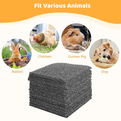 12 Pack Chicken Nesting Pads, Washable Nesting Box Liners for Chicken Coop, Reusable Plastic Nest Box Pads, Cuttable Chicken Laying Mats, 12×12×0.8”