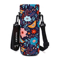 AMARY 500ML Neoprene Water Bottle Carrier Bag with Adjustable Shoulder Strap,Insulated Water Bottle Cover for Stainless Steel/Glass/Plastic Bottles 16.9OZ (Birds) - color: Birds