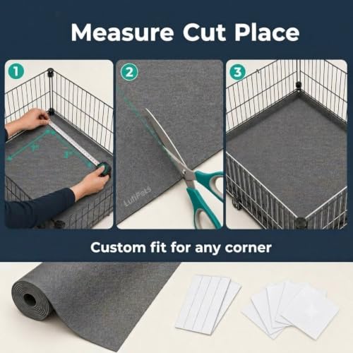 LUFTPETS Waterproof Guinea Pig Cage Liner Roll, 18x79 Cut to Fit Any Cage | Leakproof EVA Base Under Fleece, Litter Boxes or Reptile Tanks. Non-Slip, Reusable, Wipe Clean