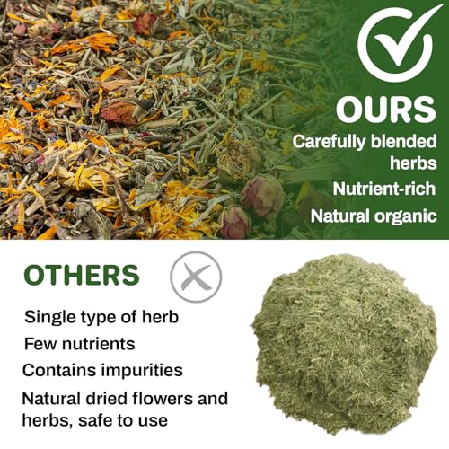 Sukh 10oz Chicken Nesting Herbs - Poultry Herb Blend and Hemp Bedding | Chicken Coop Accessories for Hens Ducks, Nesting Box Pads, Roosting Bars, Winter Coop Decor and Poultry Habitat Supplies