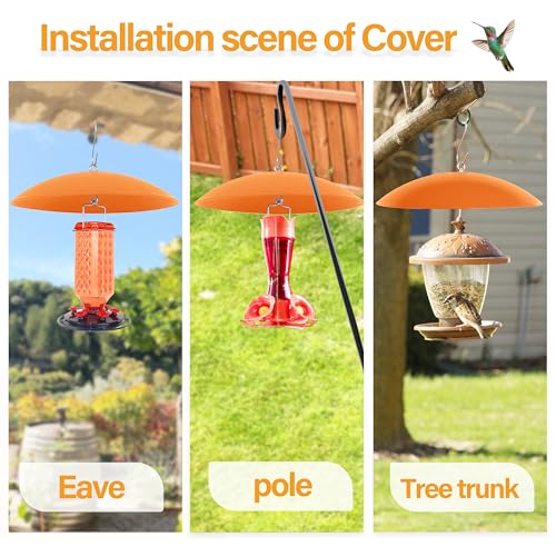 13" Hummingbird Feeder Shade Cover,Bird Feeder Dome Rain Cover,Smart Bird Feeders Umbrella,Squirrel Baffle for Shepherd's Hook Outdoors (Terracotta), 1 Pack - color: Terracotta, size: 13Inch / 1 Pack