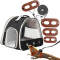 Bearded Dragon Travel Carreir Bag,Guinea Pig Carrier for 2,Reptile Travel Carrier for Lizards Sugar Glider Hedgehog Rat Parrot Birds - color: Black