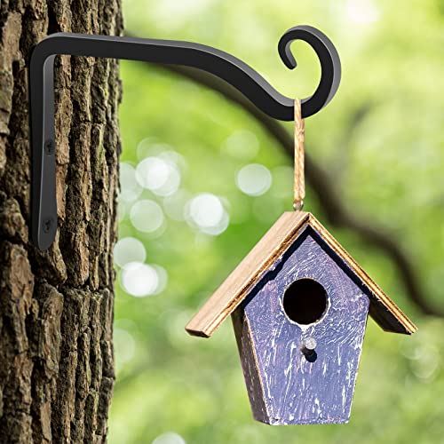 Gtongoko 6" Heavy Duty Outdoor Plant Hanger Wall Bracket, 2 Pack | 44lb Capacity,Rust-Resistant Finish,Easy Installation,Fit Hanging Baskets,Ideal for Bird Feeders & Lanterns - size: 6 Inch, style: L-shape