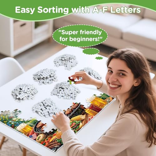 500 Piece Puzzles for Adults, BBQ Dog Party Jigsaw Puzzles 500 Pieces | Summer Picnic Garden Food Puzzle 500 Piece for Teens Seniors, Puppy Animal Pet Lover Jigsaw Puzzle, Family Game Puzzle Gift - color: Dog Party