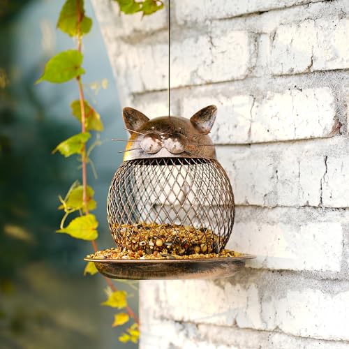 Mentoart Bird-Friendly Outdoor Feeder with Adjustable Hooks - Weatherproof Garden Decoration for Patios, Yards & Wildlife Observation (Easy to Refill & Clean)