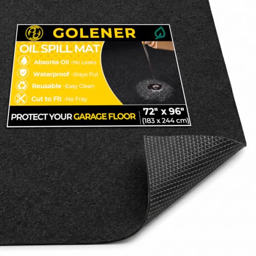 Oil Spill Mat - Garage Floor Mat, Absorbent Oil Pad, Premium Rubber Mat, Waterproof, Contain Liquid, Protect Garage Surface from Spill & Stain, Reusable, Washable, Durable, Black, 72” x 96” - size: 6' x 8' (Rectangular)