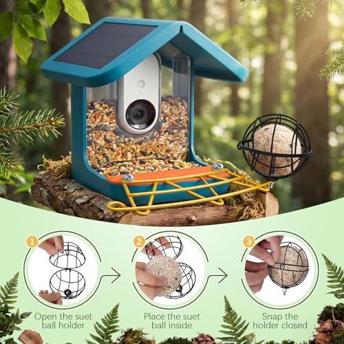Metal Perch Extender & Suet Ball Holder Compatible with Bird Buddy Feeder | Rust-Resistant Outdoor Birds Feeder Accessory, Wider Landing Space, Add On with Screws Included