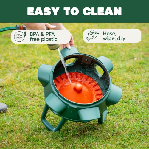 Omlet No Waste Chicken Feeder for Coop | Large 25lb Anti-Spill Poultry Feeder with 6 Feeding Ports | Feeds 12 Hens for 7 Days | Hanging or Free Standing | Weatherproof - size: 25lb