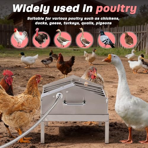 2 in 1 Automatic Chicken Waterer and Feeder | Stainless Steel Chicken Water Feeder With Float Valve, Poultry Water Dispenser for Duck Turkey Quail Pigeon, Easy to Clean