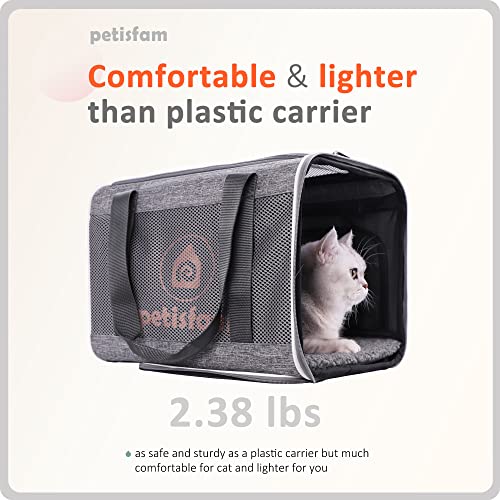 You've got This Cat Carrier with Privacy Flaps for Nervous Fur-Kids. Top-Load Quick-in. 360° Airy Mesh Windows Let Cats See You & Reduce Travel Anxiety. Rip-Stop Fabric & Lockable Zips Hug Securely - color: NervousCats