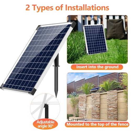 Antfraer 25W Solar Fountain Pump, Solar Water Pump 320GPH Flow Adjustable, Solar Powered Water Pump with 16.5Ft Cord Length for Small Pond, Fish Pond Bird Bath Garden Waterfall Hydroponics - size: 25W