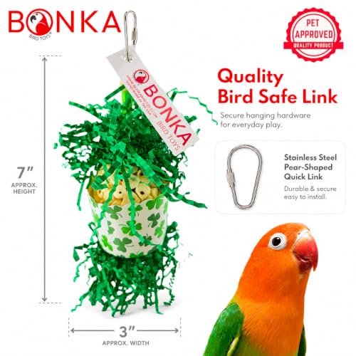 Bonka Bird Toys Shamrock 2778 Sola Cup 7" x 3" Bird Toy Parts Natural Sola Fiber Parakeet Cockatiel Conure Quaker for Chewing Shredding and Foraging (Pack of 2) - size: Pack of 2