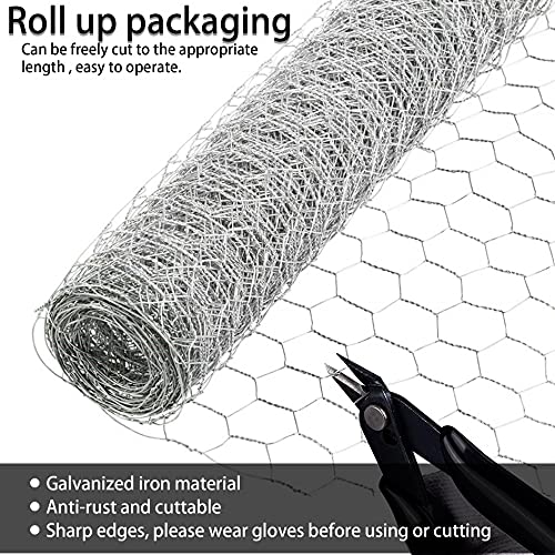 Chicken Wire Fencing, 4ft x 150ft Hexagonal Galvanized Chicken Wire Mesh Fence 2 Inch Mesh Fence Poultry Netting Animal Barrier for Craft Projects Gardening Chicken Coop Rabbit Pet - size: 4ft x 150ft