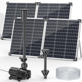 120W Solar Water Fountain Pump, 1600GPH Adjustable Flow & Dry-Run Protection Pond Pump, Dual Solar Panels, 3 Spray Nozzles, Solar Fountain Pump Kit for Outdoor Ponds, Water Garden P1200 - size: 120W