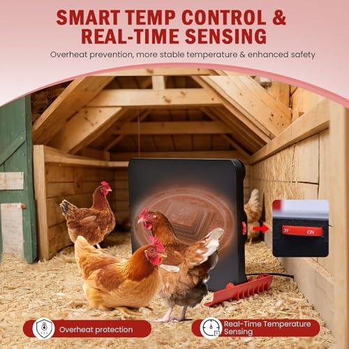 200W Chick Brooder Heater Plate, 16"x12" | 2-in-1 Brooder Plate for Chicks & Poultry & Coops, Adjustable Height, Smart Thermostat, Safe & Energy Saving - size: 17.0"L x 12.0"W x 3.0"H