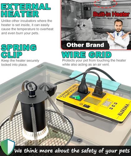 Puppy Incubator with Temperature Control & Ventilation Fan, Dual-Heating Modules (Pad+Lamp) and Oxygen Tube, Incubator for Puppy/Kitten | Brooder for Dogs, Chicks, Birds & Newborn Critters (55L)