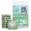 Pet Soft Disposable Cat Diapers - Diaper for Female & Male Cats, Puppy Doggie Diapers for Female Dogs with Adjustable Foam Tail Hole, Medium (24Pcs, GN Flowers) - size: Medium (24Counts)