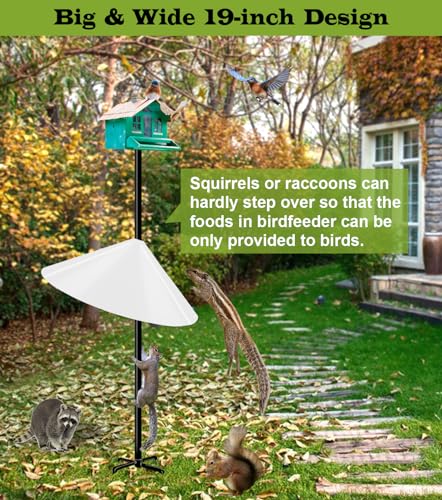 19 Inch Wide Squirrel Baffle for Bird Feeder Pole, Outside Pole Mount Stopper & Bird House Guard for Outdoor Shepherd’s Hook, Semi-Transparent, 1 Pack - color: Semi-Transparent