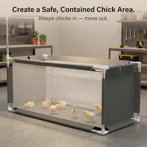 Chicken Brooder Box 10.6 cu ft (47.2" x 19.7" x 19.7") – Stainless Steel Frame & Waterproof Oxford Fabric, Portable Indoor Brooder for Up to 15 Baby Chicks, Ducklings, Quail, Easy Assembly - color: Grey2