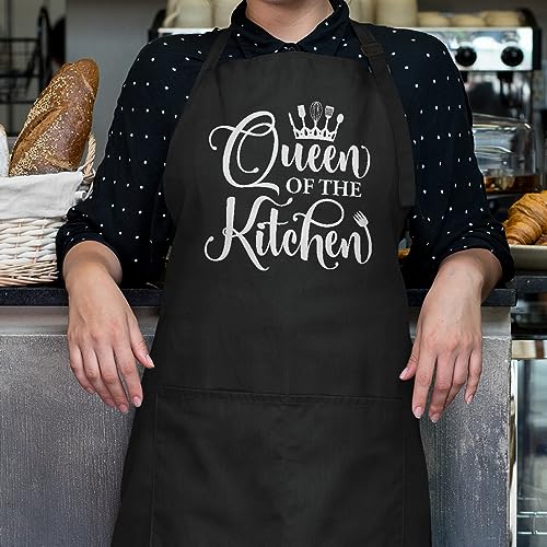 SANDJEST Funny Mens Aprons with Pockets for BBQ Grilling Cooking Grandpa Husband Apron for Birthday Christmas Father's Day - color: Cooking 1