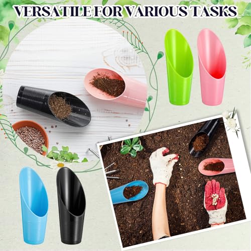 Lothee 48 Pcs Bonsai Soil Scoops Small Plastic Garden Soil Scoop Set Colorful Small Potting Shovel for Garden Tools