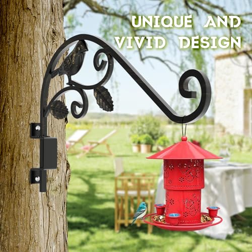 2 Pack Plant Hangers Outdoor 15.15 inch Swivel Plant Wall Hanger Sturdy Wrought Iron Plant Hangers Indoor Wall Mount, Hanging Plant Bracket for Bird Feeders, Planters, Lanterns, Wind Chime - color: Black - 2 Pack