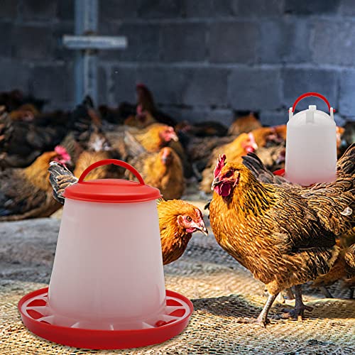 Chick Feeder Waterer Kit, Hanging 1.5kg Feeder and 1.5L Waterer | for Baby Chicks Brooder Coop Accessories, Suitable for Duck Quail Pigeon Poultry Farm, Easy to Assemble and Clean