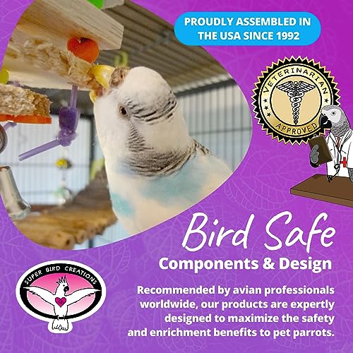 Super Bird Creations SB680 Balsa Stack Bird Toy, Small Bird Size, 6.5" x 2"