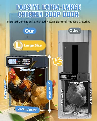 Automatic Chicken Coop Door Solar Powered with XL Large Size 10.8″x 14.2″ Auto Chicken Door Design with USB-C Charging & 3 Modes, Anti-Pinch & Aluminum Alloy Weather Proof-Blue - color: Blue