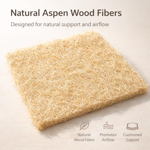 Nest Pads for Chicken Nesting Boxes - 13 x 13 Pads Made in USA from Sustainably Sourced Aspen Excelsior (10 Pack) - size: 13" x 13"