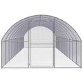 Galvanized Steel Chicken Coop 9.8x39.4x6.6 ft Outdoor Enclosure for Chickens, Hens, Ducks, Small Animals with Wire Mesh - size: 9.8' x 39.4' x 6.6' (W x D x H)