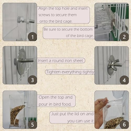 IBWell Set of 3 Automatic Bird Feeders and Waterers for Cage, No Mess Seed and Parrot Water Dispenser, Perch for Cages