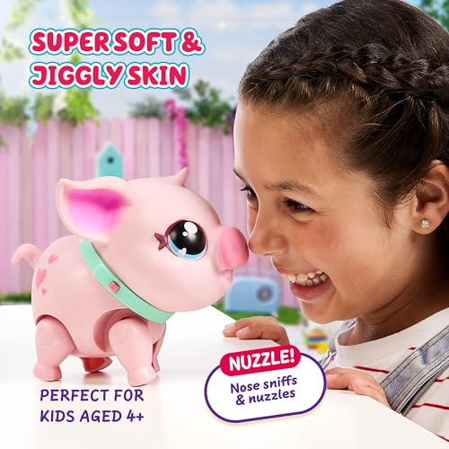 Little Live Pets My Pet Piggly the Toy Pig, Interactive Walking Pig Toy with 25+ Sounds and Detachable Leash, Pigs Toys for Kids of Ages 5+ | Wiggly nose sneezes, dances & walks with leash; interactive plush pet toy for kids ages 5+ - style: Walking Pig