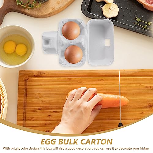 2 Count Egg Carton: Small Paper Cartons for Fresh Eggs - Empty Cardboard Crates for Farmers Market, Easter Crafts and Fridge Storage (White, 24 Pcs)