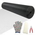 Black Hardware Cloth 1/2in 48inx100ft, Chicken Wire Fencing, PVC Coated Metal Welded Wire Mesh Roll, for Rabbit Snake Groundhog Gopher Netting Cage Vegetable Garden Fence Animal Barrier - color: Black, size: 1/2in 48in×100ft