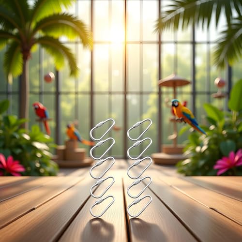 10Pcs Silver Parrot Hook Stainless Steel Parts Heavy Duty Metal Hooks Suitable for Most Bird Animal Hanging Parrot Toy Hooks Metal Stainless Steel Parts DIY Bulk Small in Size,Birds Pet Supplies