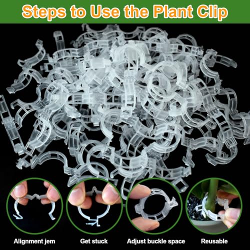 200 Pcs Plant Support Garden Clips, Tomato Clips, Crop Clips for Vine Vegetables, Fixing Tomato, Sweet Pepper, Eggplant, Makes Plants Grow Upright and Healthier - color: White