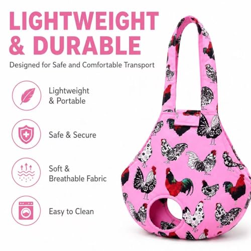 DZXZY Chicken Holder Bags Hen Sling Carry Bag Chicken Carrier with Handle Chicken Supplies Chicken Medic Bag Catching Hand Bag (Pink) - color: Pink