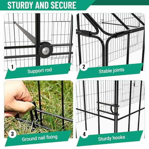 NUGRIART Metal Chicken & Duck Coop with Run – 130”x40”x40 Waterproof Poultry Cage, Portable Chicken Run, Ideal for Chicks, Hens & Ducks - size: 123.0"L x 38.0"W x 34.0"H