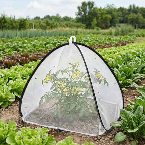 2 Pcs Pop Up Insect Barrier Plant Cover Tent, 22 x 22 x 22 Inch Foldable Garden Plant Protectors Mesh Enclosure, Garden Net Cage Bird Insect Guard Cover for Protecting Plants Fruits Vegetables - color: 22 X 22 X 22 Inch