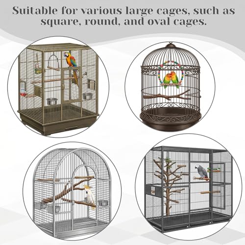 Bird Cage Seed Catcher, Bird Cage Net 90-118'' Birds Cages Cover | 31.8'' H Adjustable Soft Airy Skirt Guard Birdcage Nylon Mesh Net for Parrot Cages Seed Guard (Not Include Birdcage)- White
