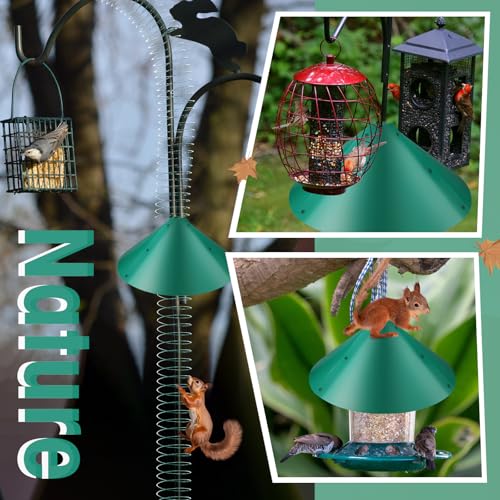 2 Set 19 Inch Squirrel Baffle and Squirrel Barrier Spring Device Metal Coil for Bird Feeder Pole, Outside Pole Mount Stopper & Bird House Guard for Outdoor Shepherd Hooks (Green) - color: Green